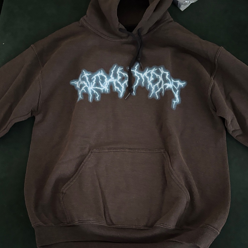Travis Scott Brown Hoodie with White Design